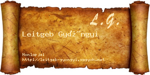Leitgeb Gyöngyi névjegykártya