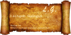 Leitgeb Gyöngyi névjegykártya